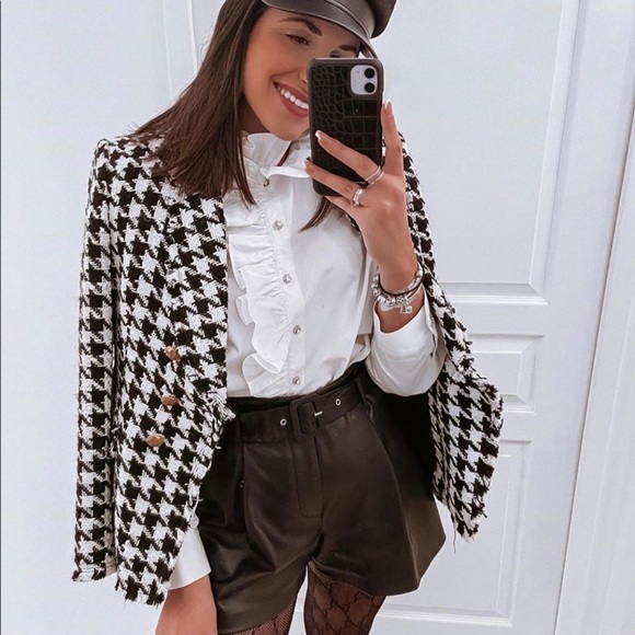 LAST ONE Zara Tweed Jacket Gold Buttons NWT - Picture 2 of 16